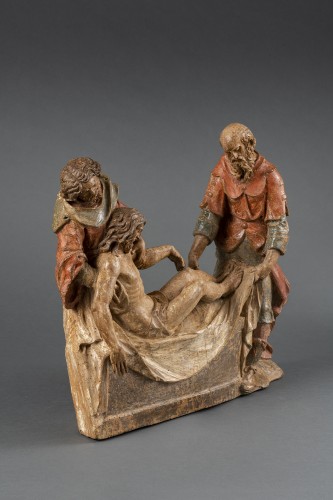 Mise au Tombeau en bois polychrome - France XVIe Siècle - Sculpture Style Renaissance