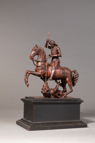 Saint George slaying the dragon - Gothic Revival - Sculpture Style Restauration - Charles X