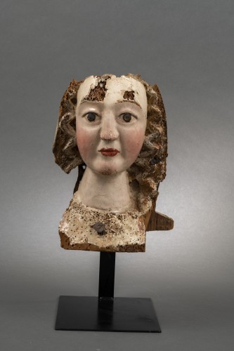 Tête féminine Gothique - Rhin, seconde moitié du XIIIe siècle - Moyen Âge