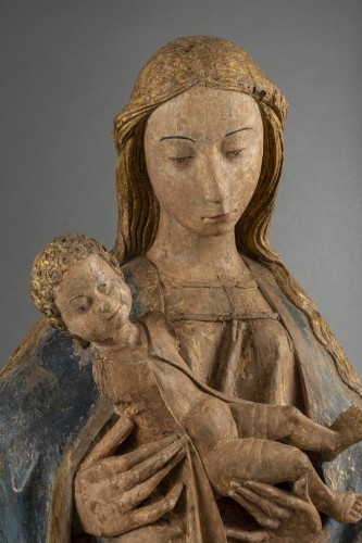 Sculpture Sculpture en Bois - Vierge à l'Enfant - Bretagne, fin du XVe siècle