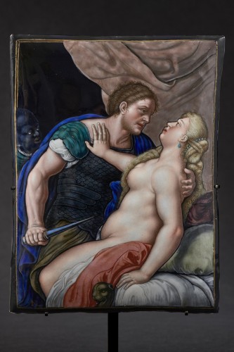 Louis XIV - Noël II Laudin - The rape of Lucretia, painted enamel, Limoges, 1693