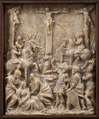 Atelier de Jean Mone - Crucifixion en albâtre, Malines vers 1540 - Sculpture Style Renaissance