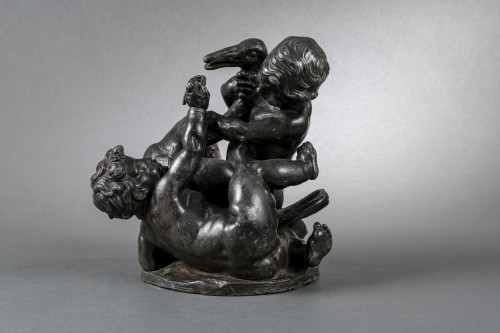 Children playing with a swan - France, End of the 18th century  - Louis XV