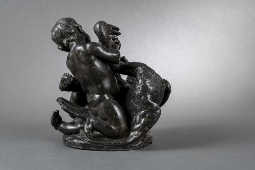 Antiquités - Children playing with a swan - France, End of the 18th century 