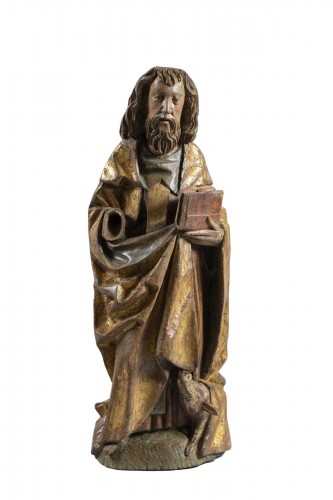 Saint Anthony in polychromed limewood - Swabia, Early 16th century 