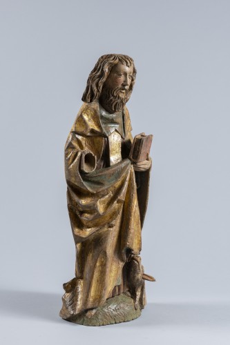 Saint Antoine en tilleul polychrome - Souabe, début du XVIe siècle - Galerie Sismann