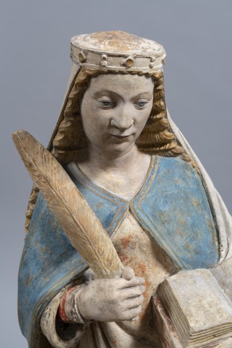 Sainte Barbe - Bourgogne, Seconde moitié du XVe siècle - Galerie Sismann