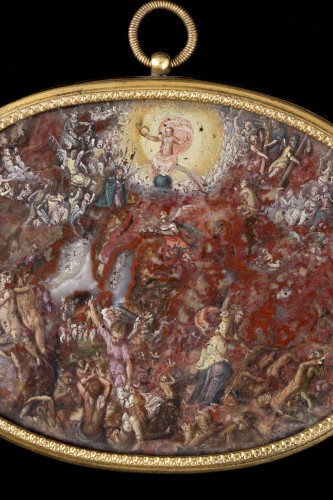 Objets de Vitrine  - Le Jugement Dernier- Peinture sur agate, Florence début du XVIIe siècle