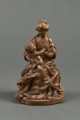 Johannes Cardon - Virgin and Child boxwood, Antwerp, circa1643 - Sculpture Style Louis XIV