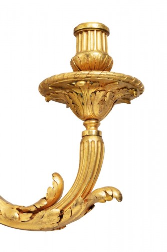 A pair of Louis XVI gilt bronze wall lights - 