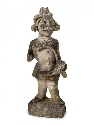 Ensemble de cinq statues de musiciens en pierre - Sculpture Style Directoire
