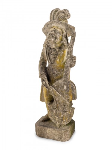 Sculpture  - Ensemble de cinq statues de musiciens en pierre