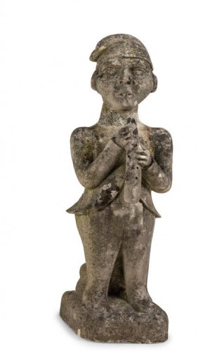 Ensemble de cinq statues de musiciens en pierre - Directoire