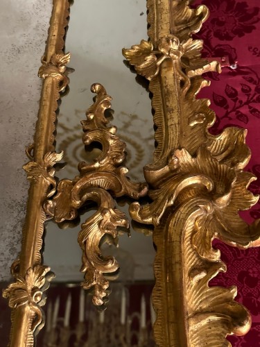 Grand miroir italien Rococo à parecloses vers 1750 - Galerie Sylvain Levy Alban