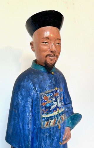Personnage chinois Nodding figure polychrome de Canton - Arts d