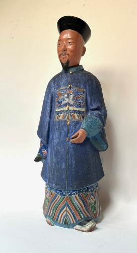 Personnage chinois Nodding figure polychrome de Canton - 