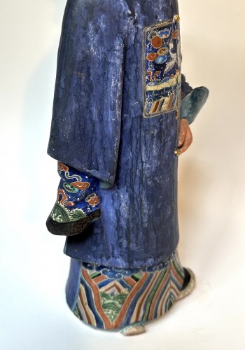 Antiquités - Personnage chinois Nodding figure polychrome de Canton