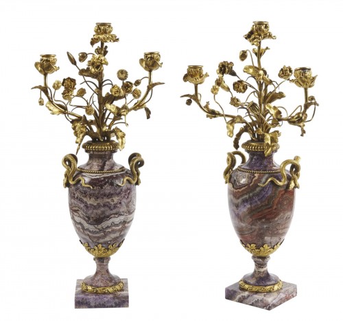 A pair of fluorspath vases