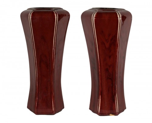 A pair of Chinese 19th century sang de boeuf vases