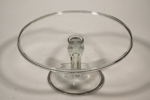 Paire de plateaux ou guéridons en verre - Verrerie, Cristallerie Style Louis XVI