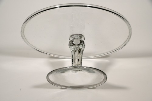 Verrerie, Cristallerie  - Paire de plateaux ou guéridons en verre