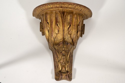 A pair of Italian gilt wood wall brackets - Decorative Objects Style Louis XV
