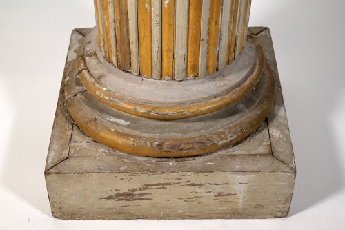 A pair of French Louis XVI period wooden columns - Decorative Objects Style Louis XVI
