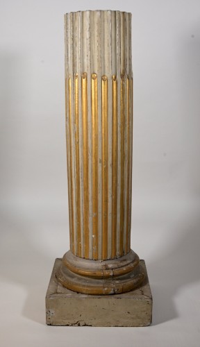 A pair of French Louis XVI period wooden columns - 