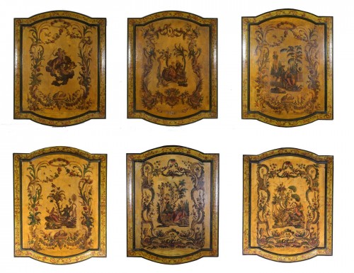 A set of six 18th century Venetian arte povera panels