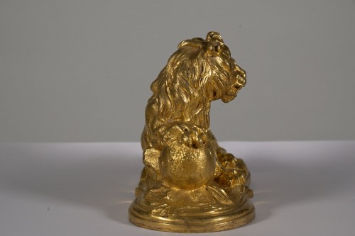 19th century - A pair of French 19th century  gilt bronze lions 