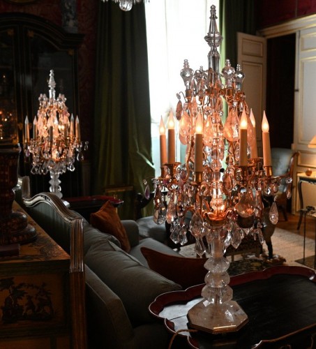 A pair of large rock crystal girandoles - Lighting Style 
