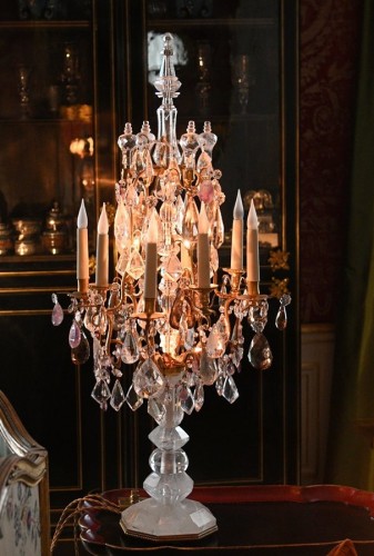 Lighting  - A pair of large rock crystal girandoles