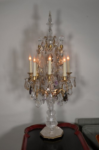 A pair of large rock crystal girandoles - 