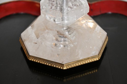 20th century - A pair of large rock crystal girandoles
