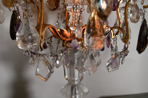 A pair of large rock crystal girandoles - 