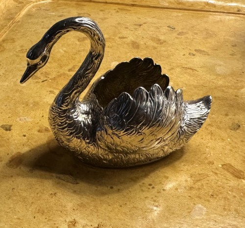 Antiquités - A set of twelve silver and silver gilt swans