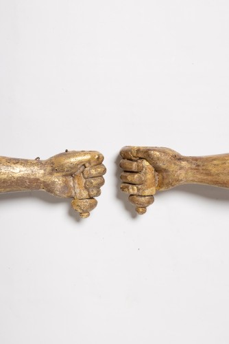 A pair of baroque giltwood wall lights - Louis XV