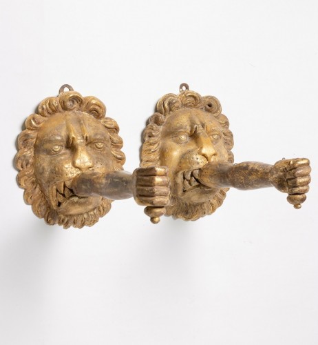 Antiquités - A pair of baroque giltwood wall lights