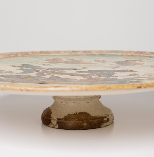 A Venetian circular wooden  tray on stand  with arte povera - Decorative Objects Style 