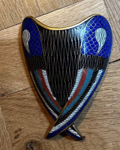 Antiquités - A pair of large Chinese cloisonne birds