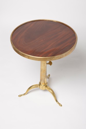 A telescopic brass and mahogany gueridon by Maison Meilleur - Furniture Style 