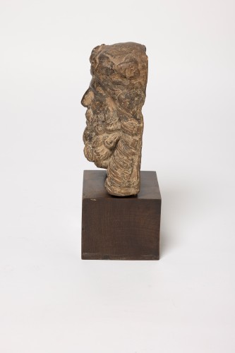 A 17th century French terracotta bearded man's head - 