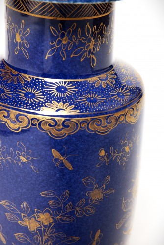 Paire de potiches couvertes bleu poudré Chine époque Jiaqing - Galerie Sylvain Levy Alban