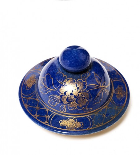 Paire de potiches couvertes bleu poudré Chine époque Jiaqing - 