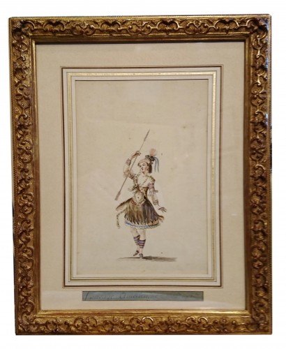 Paire de dessins d'opéra de Pierre Louis Boquet datant de 1783 - Tableaux et dessins Style 