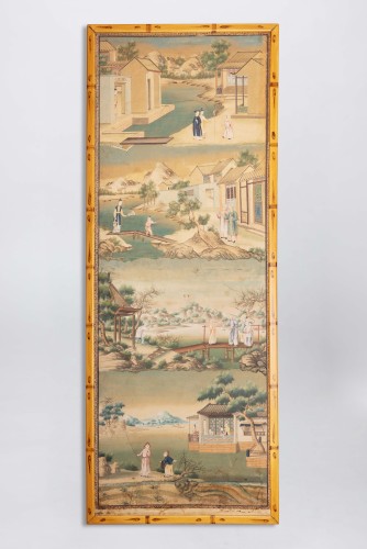 A set of six Chinese export wallpaper panels, 18th century - Decorative Objects Style 