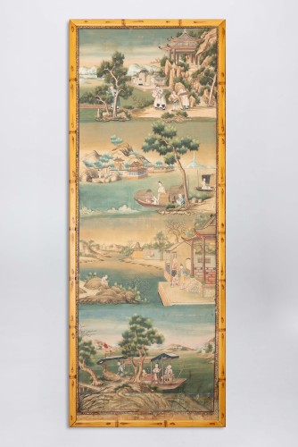 A set of six Chinese export wallpaper panels, 18th century - 
