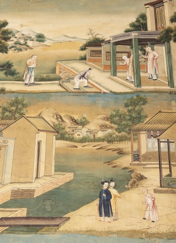 Antiquités - A set of six Chinese export wallpaper panels, 18th century