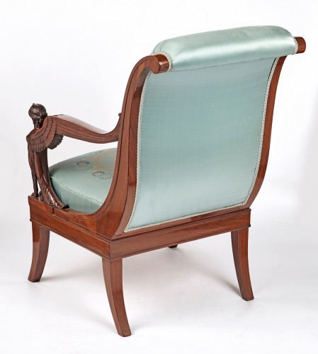 A pair of French Empire mahogany armchairs with winged sphinxes - Seating Style 