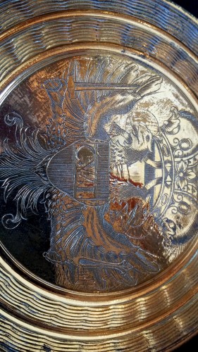 Couvercle du grand sceau de l'Empereur Charles VI Habsbourg en bronze doré - Objets de Curiosité Style 